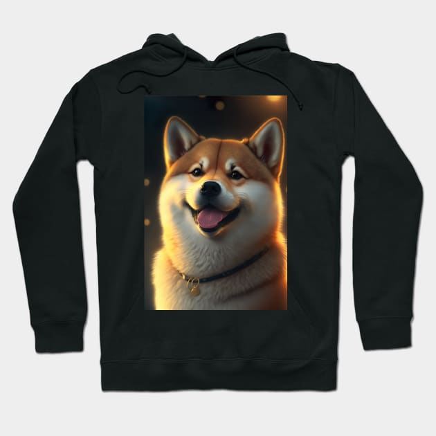 Happy Shiba Inu Dog Hoodie by KoolArtDistrict